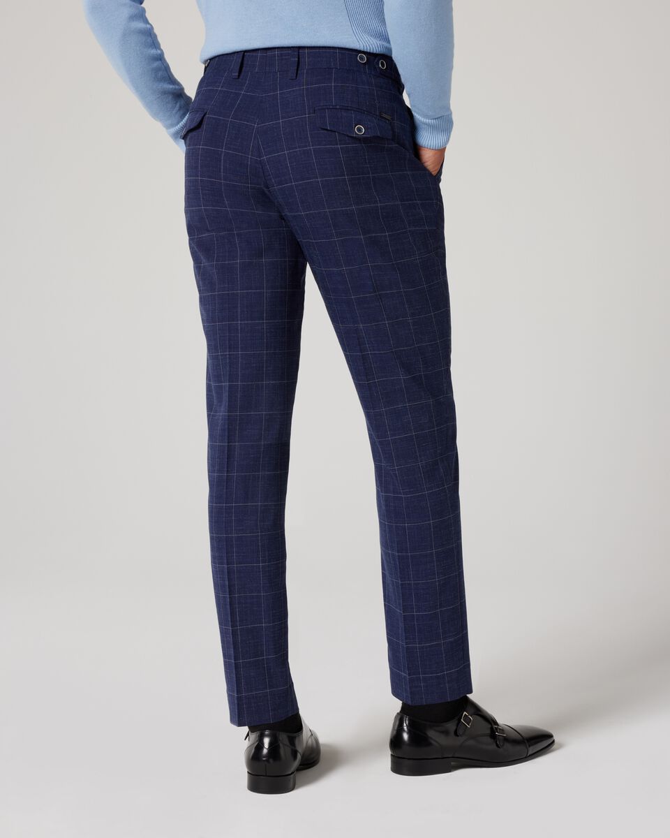 Relaxed Slim Pleated Check Tailored Pant